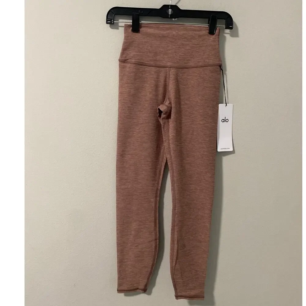 NWT Alo Yoga Alosoft 7/8 High Waist Leggings Pink Quartz XXS